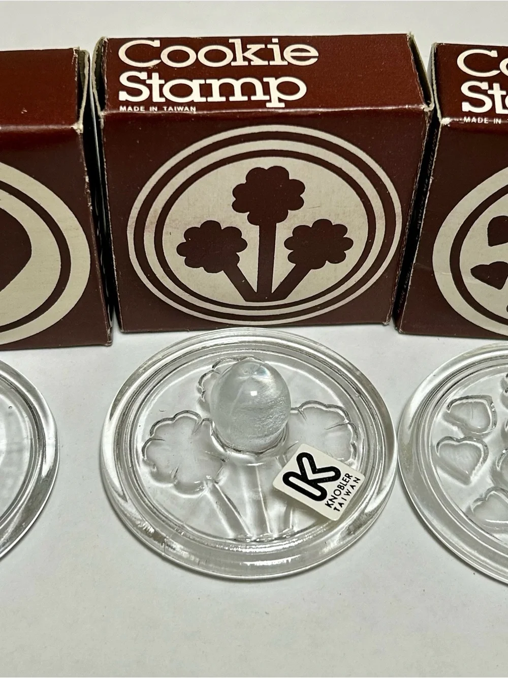 Cookie Stamp Set with Clear Handles - Brown Design